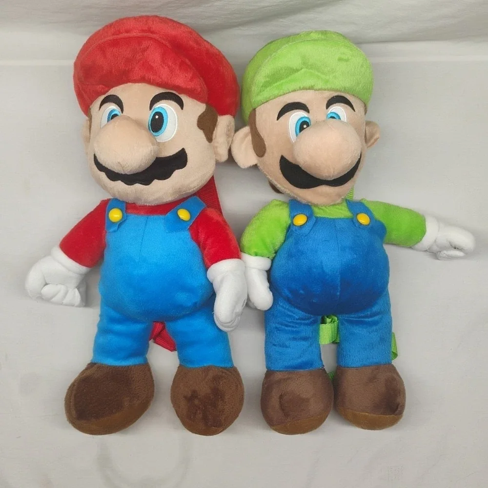 Nintendo Mario & Luigi‎ Plush Backpack Purse 2pc Set Super Mario Bros